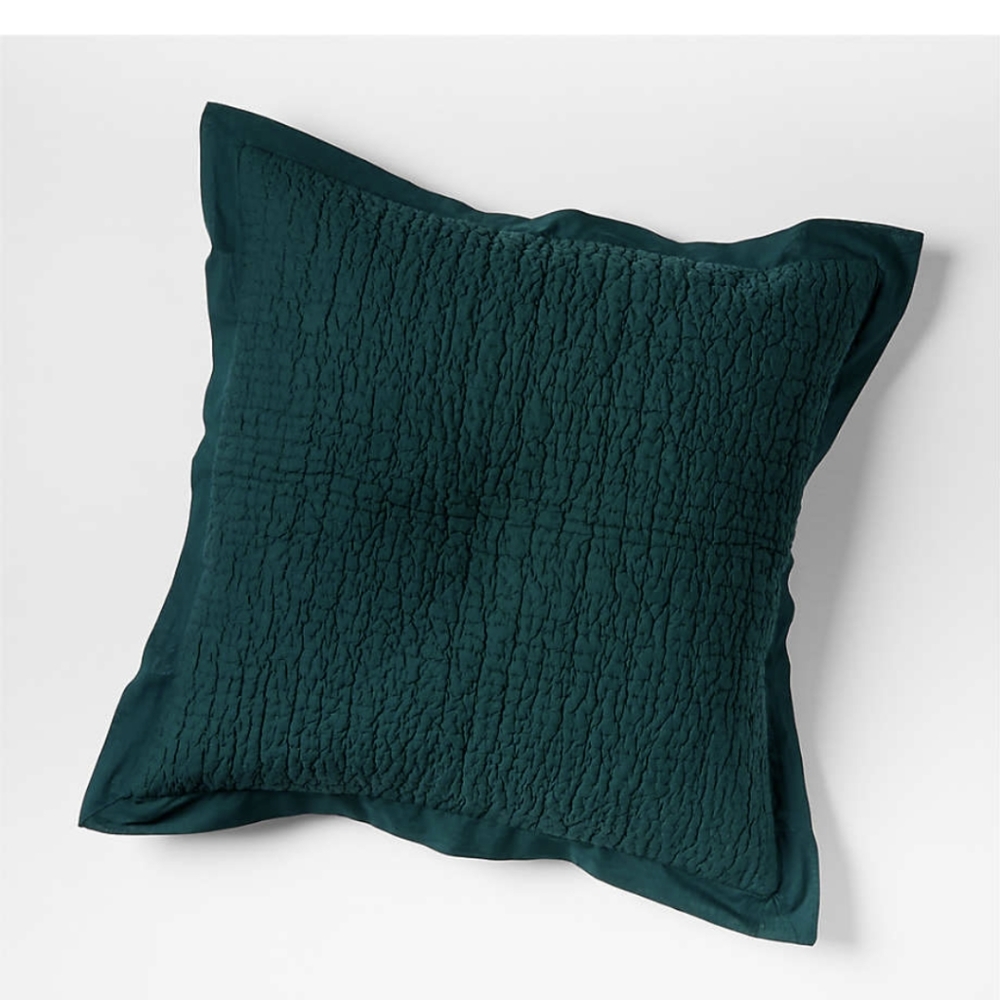 2x *New* Euro Pillow Shams, Spruce Green Organic Cotton, from Crate and Barrel